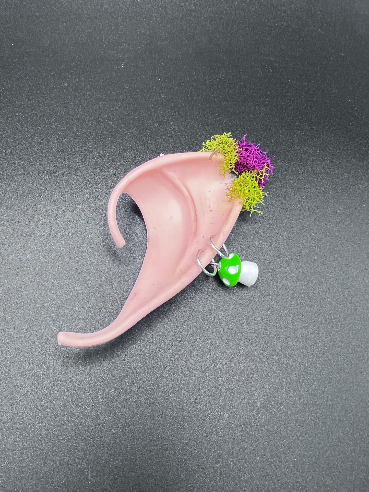 Moss Fantasy Fairy Elf Ears with Mushroom Piercings