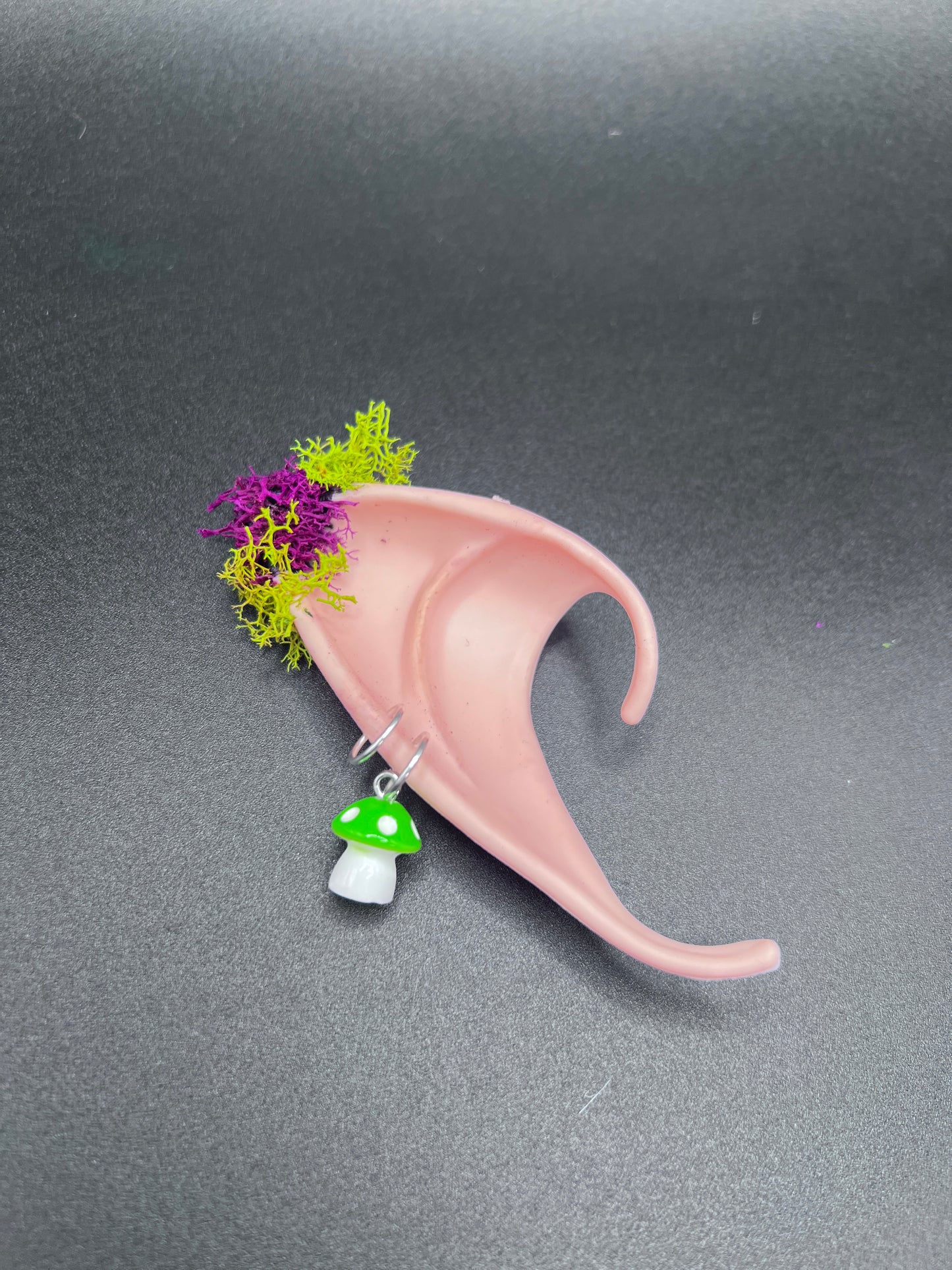 Moss Fantasy Fairy Elf Ears with Mushroom Piercings