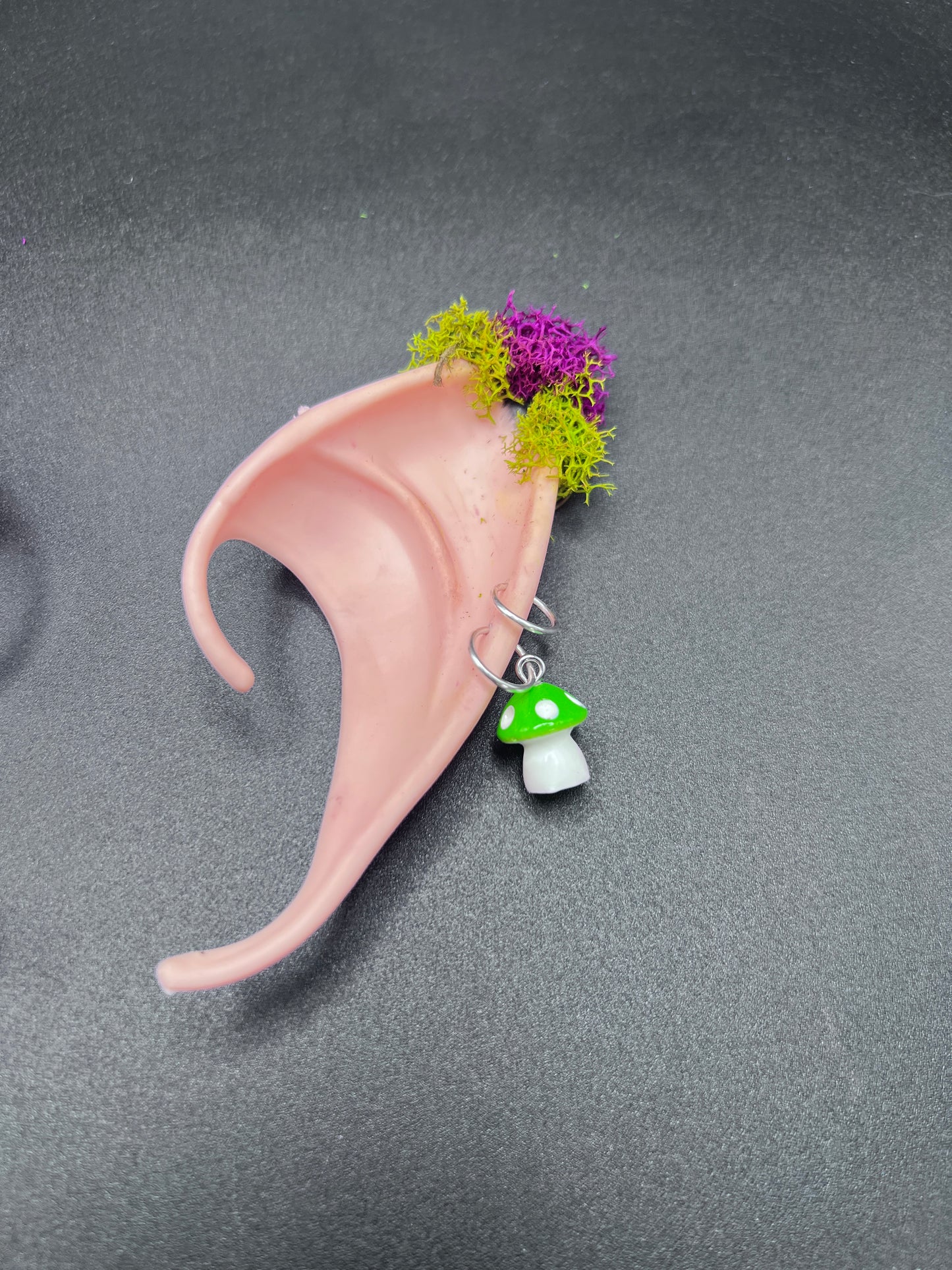 Moss Fantasy Fairy Elf Ears with Mushroom Piercings