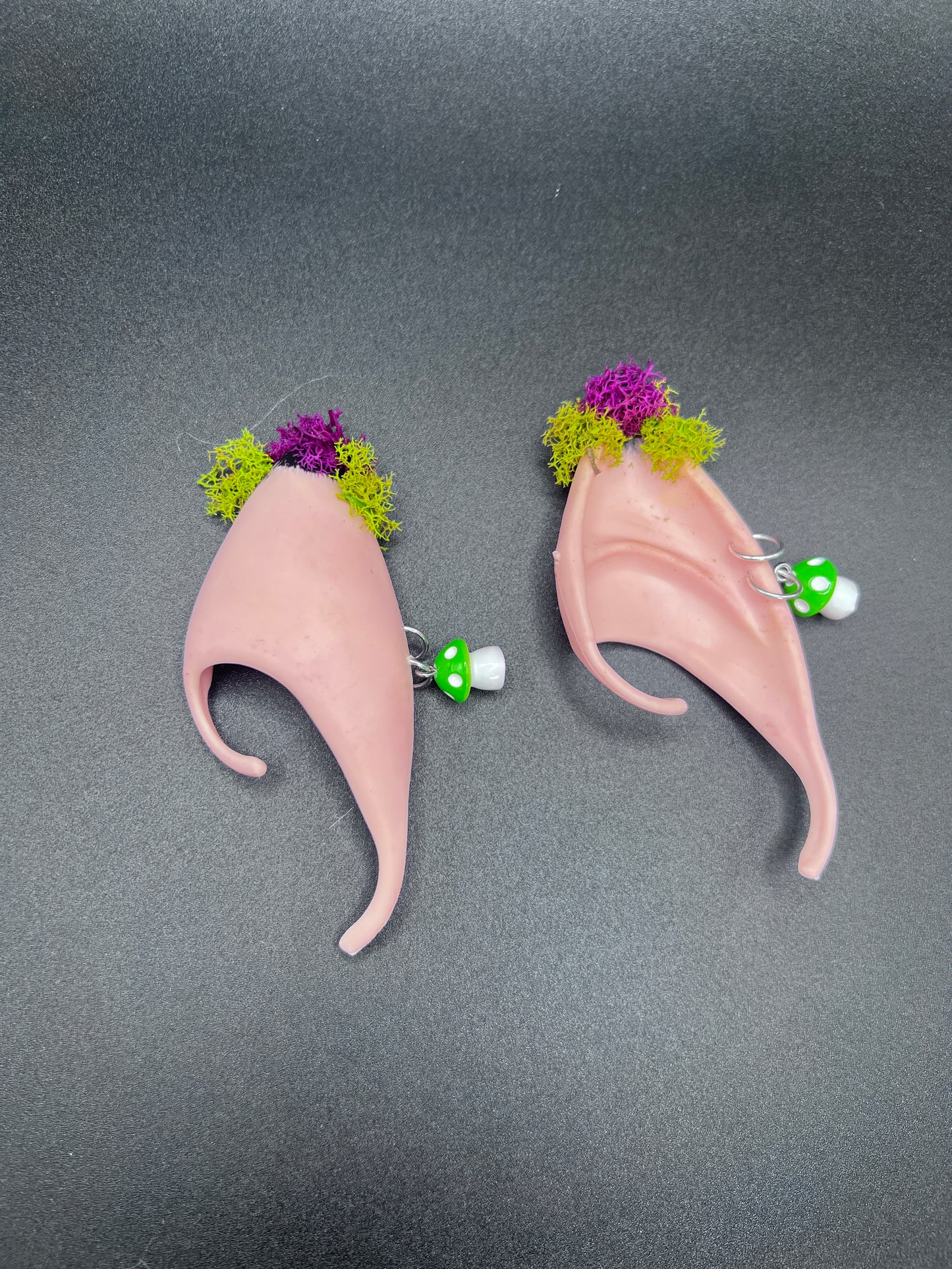 Moss Fantasy Fairy Elf Ears with Mushroom Piercings