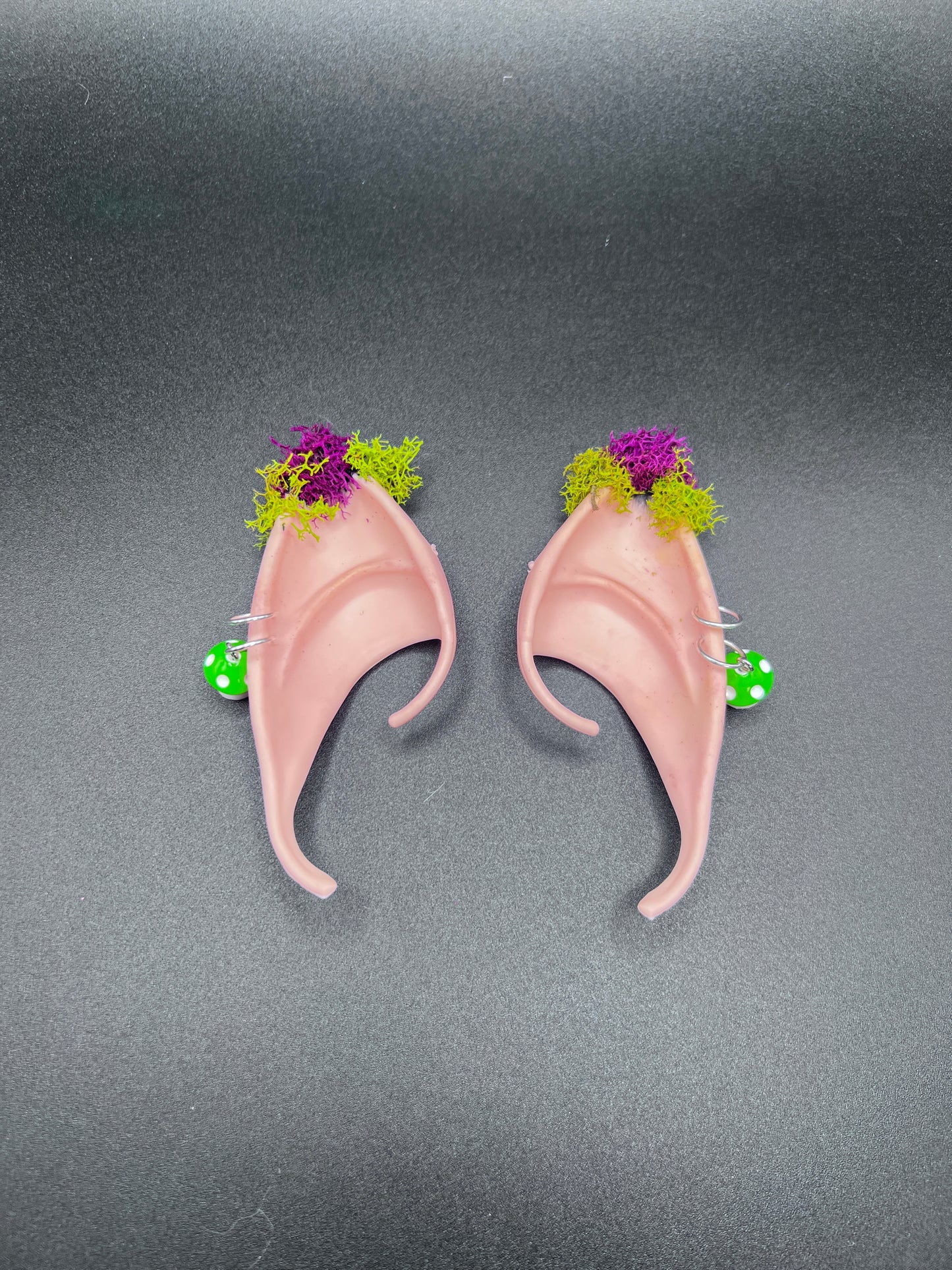 Moss Fantasy Fairy Elf Ears with Mushroom Piercings