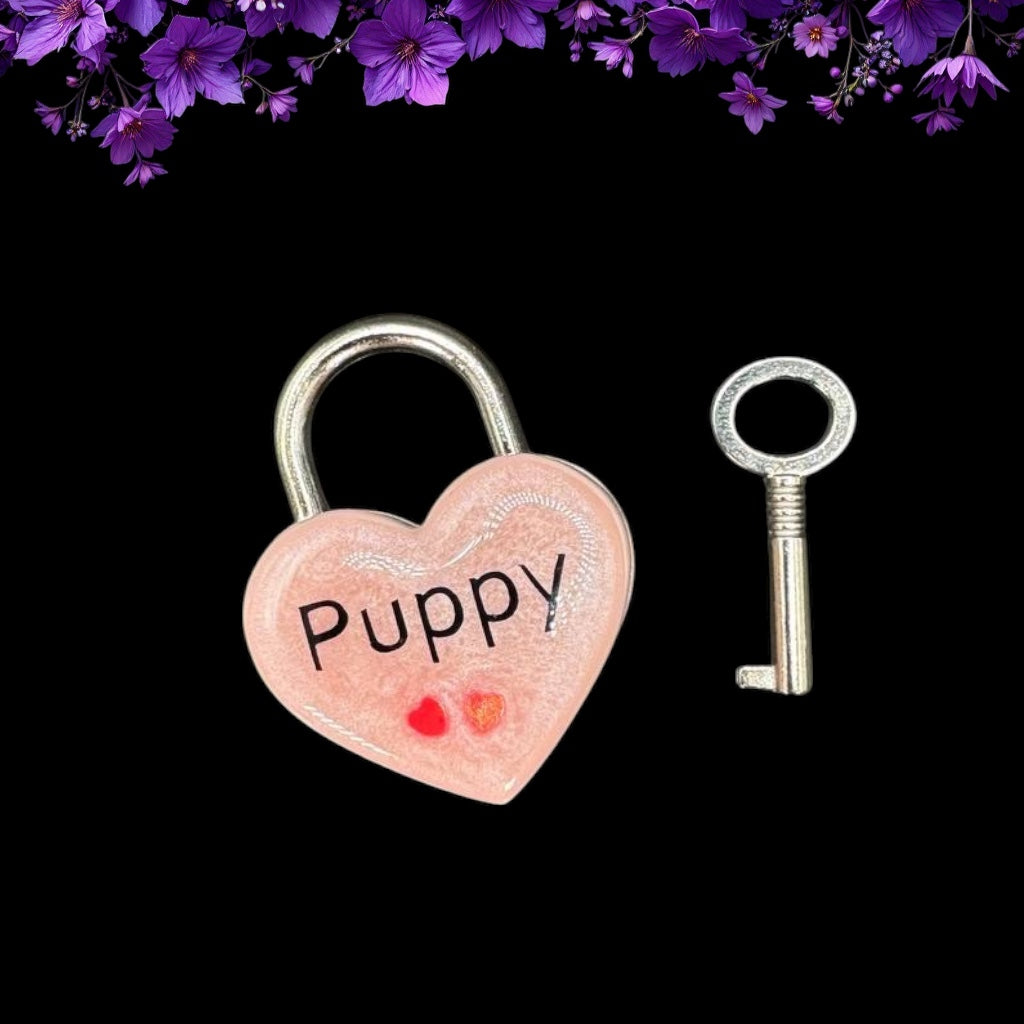 Pink Puppy Heart Pad Lock