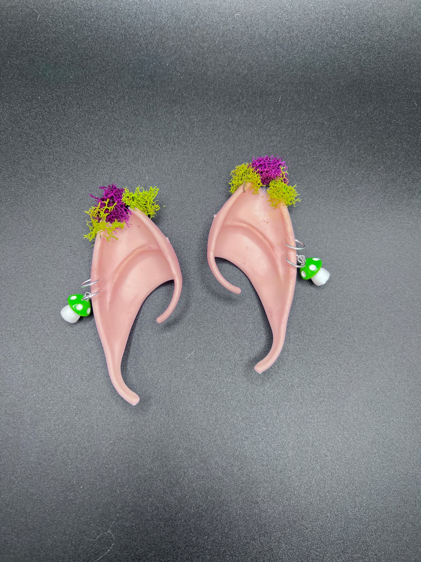 Moss Fantasy Fairy Elf Ears with Mushroom Piercings