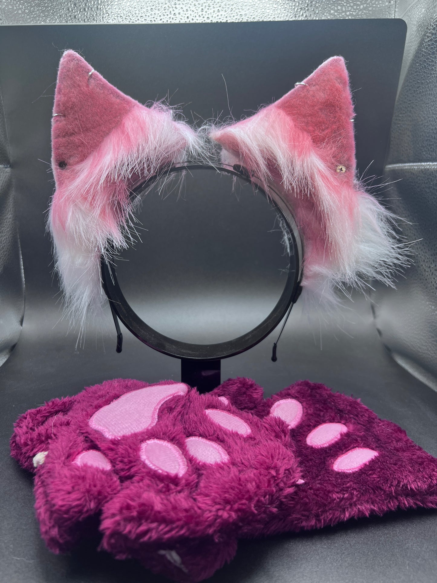 Red Punk Kitten Ears