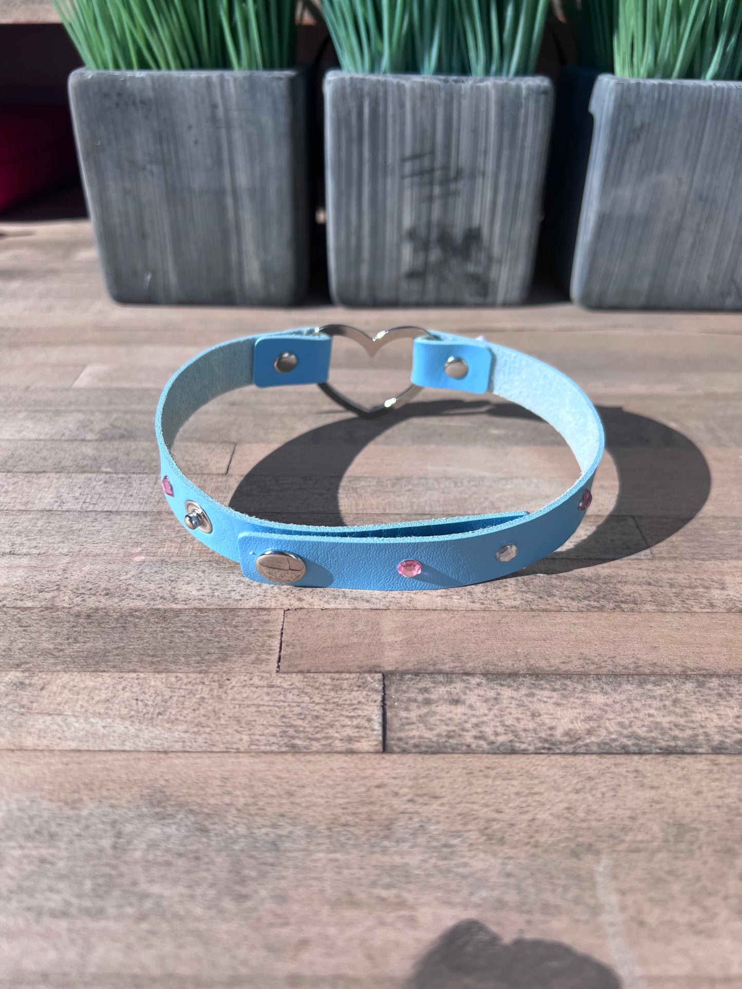 Blue Pet Play Choker Collar