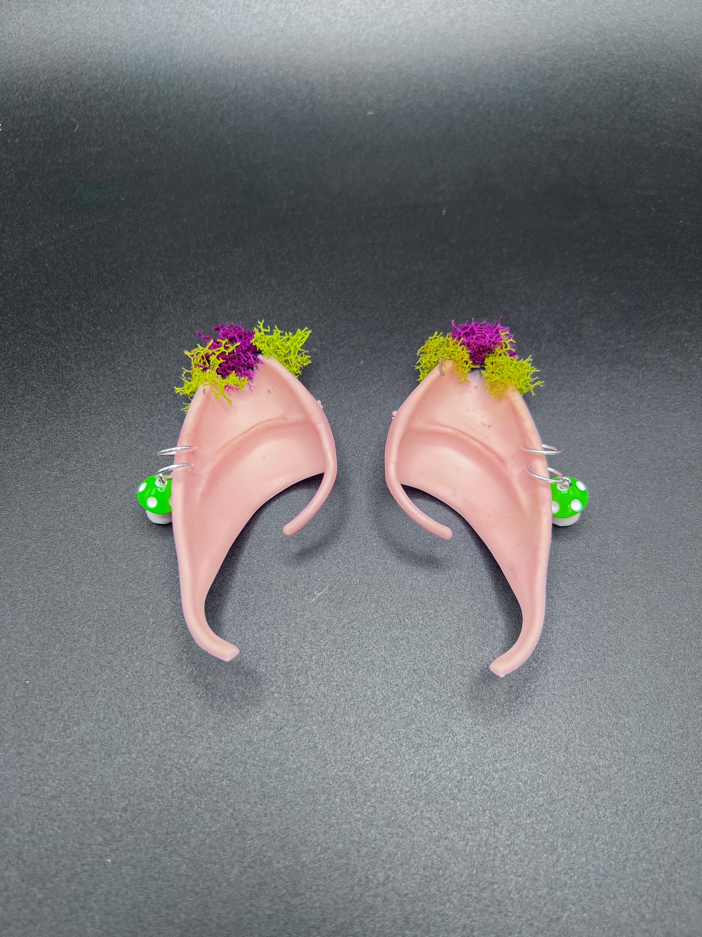 Moss Fantasy Fairy Elf Ears with Mushroom Piercings