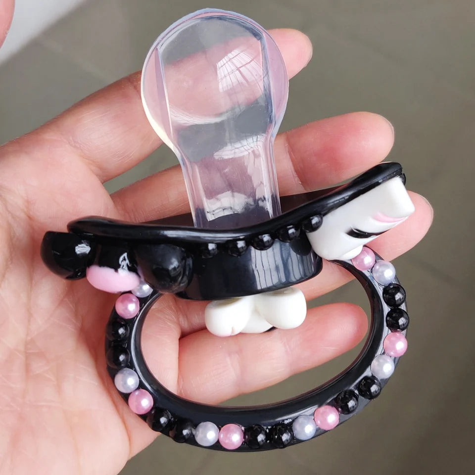 Kawaii Goth Bunny Deco Adult Pacifier
