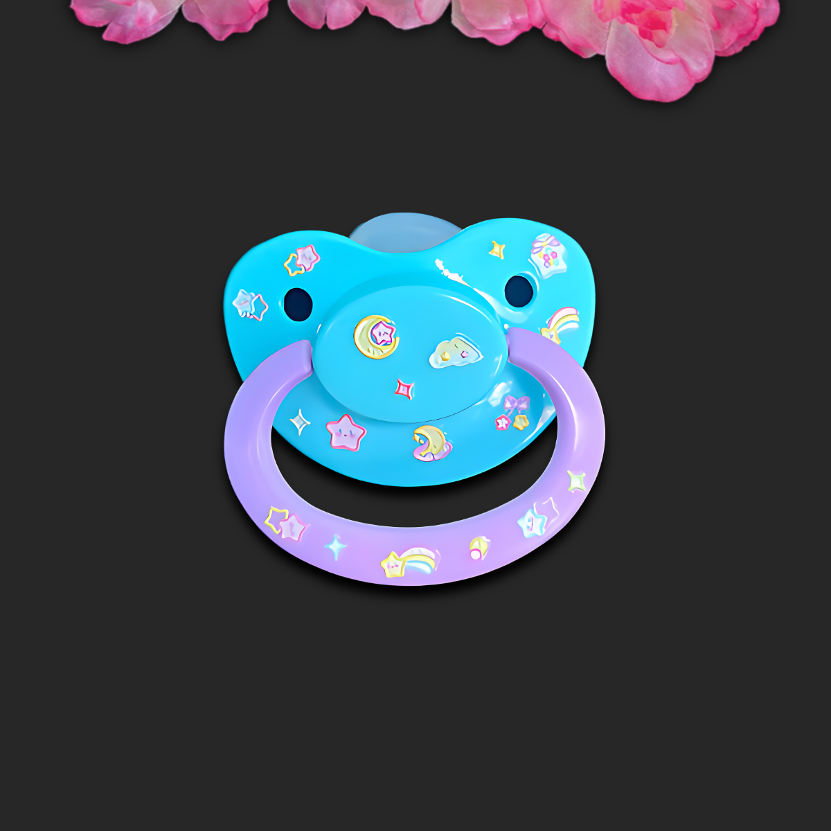Glow In The Dark Adult Pacifier - Stars and Moon