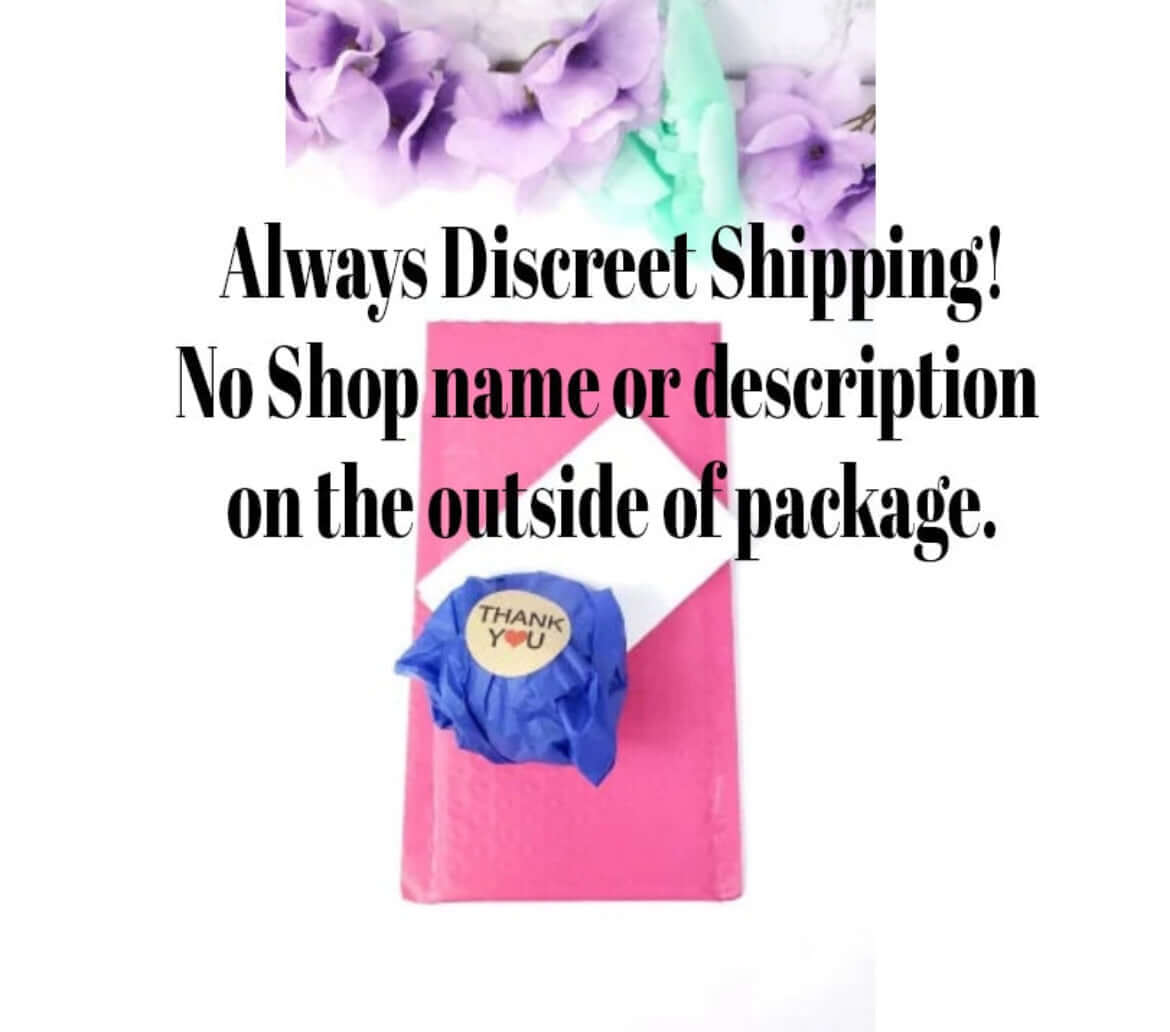 Text description explaining that all packages are shipped discreetly