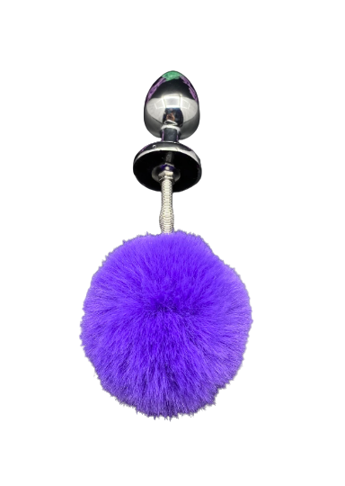 Purple Springy Bunny Tail Plug
