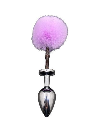 Lavender Springy Bunny Tail Plug