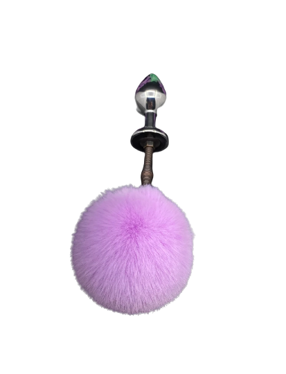 Lavender Springy Bunny Tail Plug