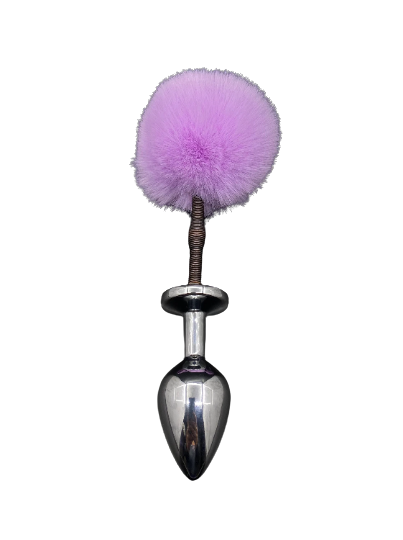 Lavender Springy Bunny Tail Plug