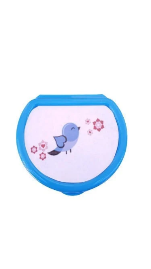 ABDL pacifier case featuring a bird surrounded by flowers