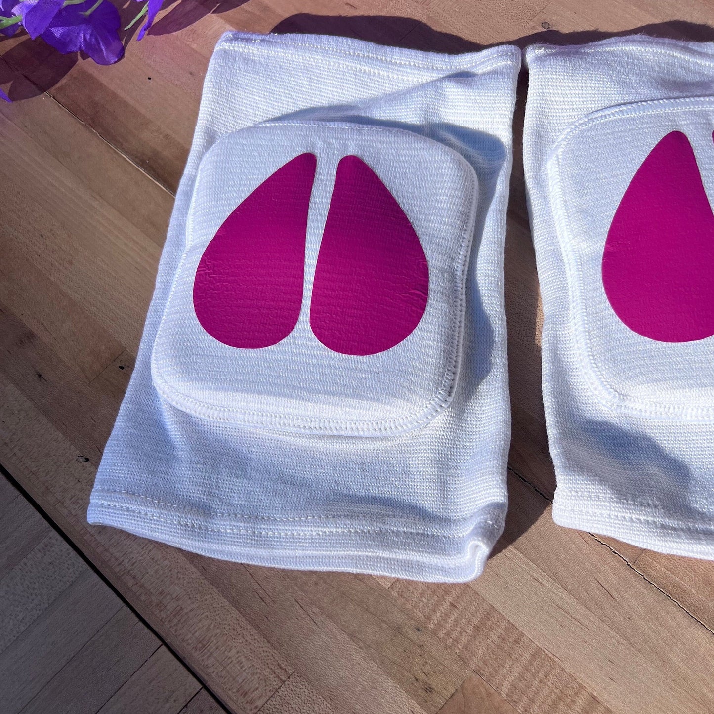 Close-up of soft padded adult knee pads with hooves for pet play or cow costume