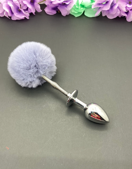 Lilac Springy Bunny Tail Plug (Small)