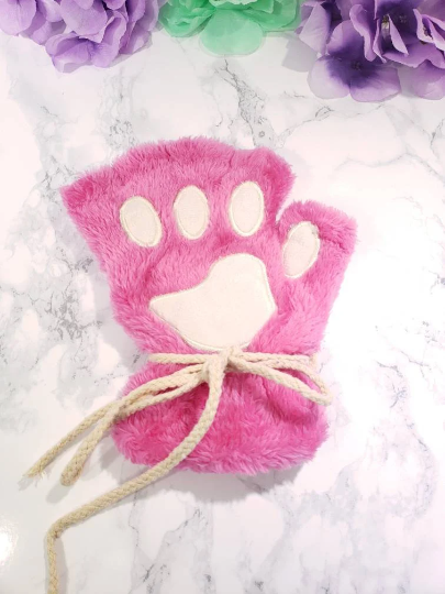 Hot Pink Pet Play Fingerless Gloves