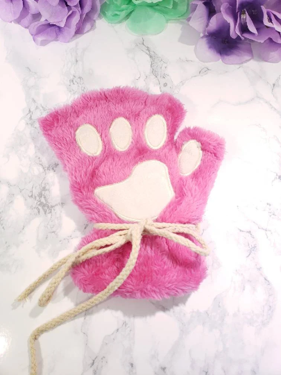Hot Pink Pet Play Paw and Ears Set