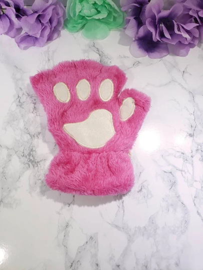 Hot Pink Pet Play Paw and Ears Set