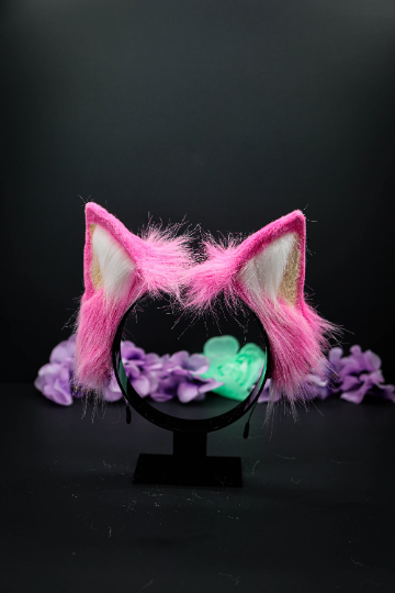 Hot Pink Pet Play Paw and Ears Set