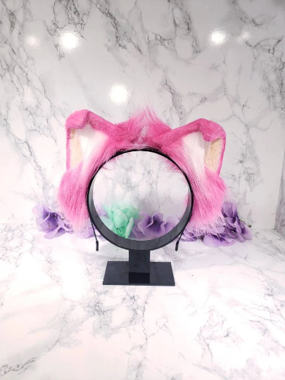 Hot Pink Pet Play Paw and Ears Set