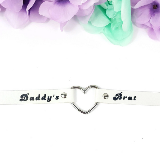 Daddy's Brat Choker (White)