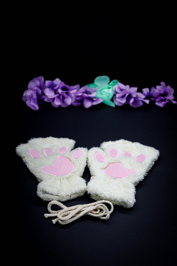 White Pet Play Paw and Ears Set
