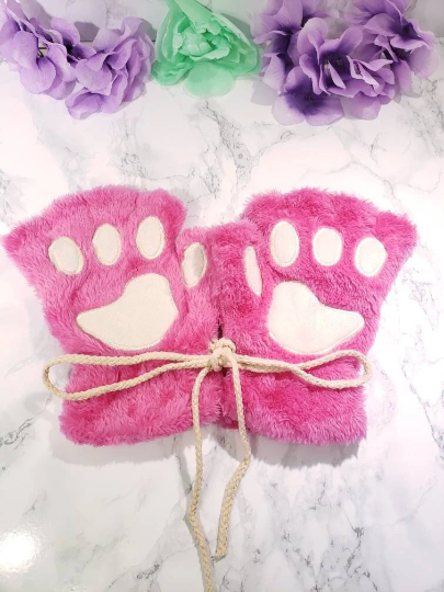 Hot Pink Pet Play Paw and Ears Set