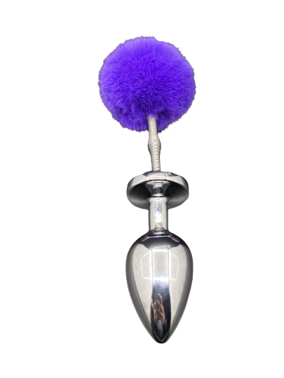 Purple Springy Bunny Tail Plug