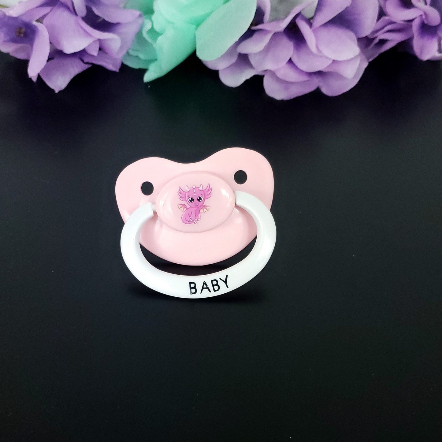 Adult Pacifier - Pink Dragon