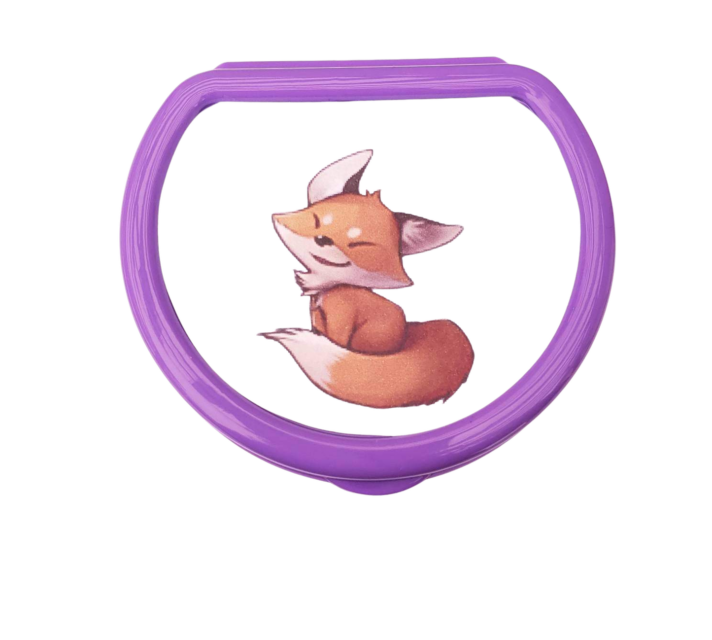 Adult pacifier case featuring a cute smiling fox design, perfect for storing and protecting pacifiers with a playful and charming touch.