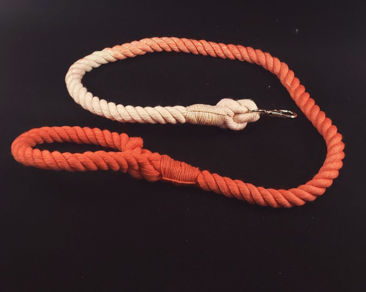 Orange Ombre Pet Play Leash, 100% Cotton Durable BDSM Leash