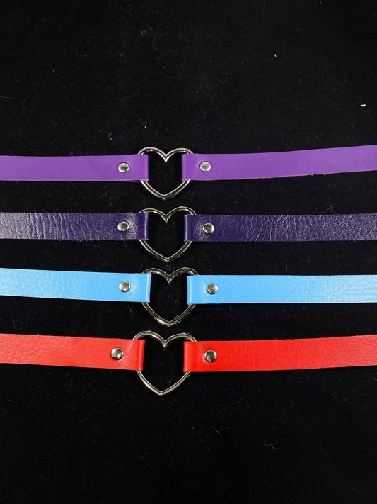 Pet Choker, Adjustable Faux Leather Heart Collar | Vixen's Hidden Desires