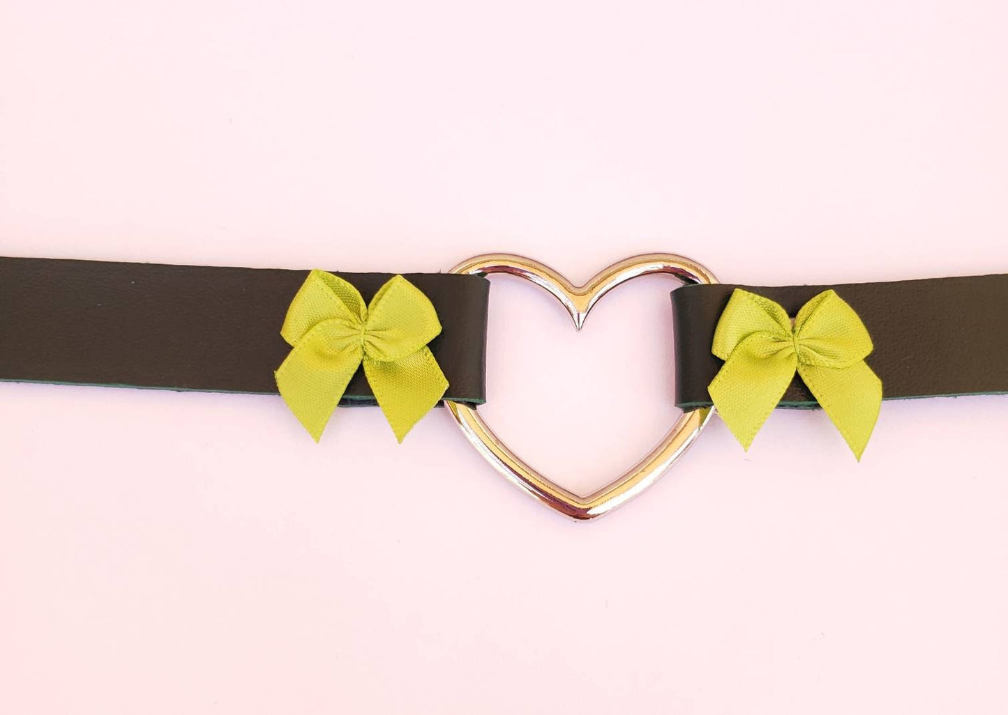 Green Heart Choker, Adjustable Pet Play Heart Collar, Sexy Soft PU Leather DDLG Collar