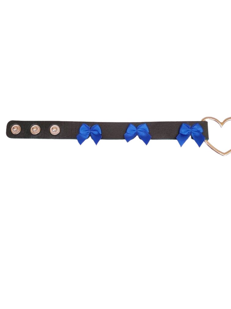 Green and Blue Heart Choker, Adjustable Pet Play Heart Collar, Sexy Soft PU Leather DDLG Collar | Vixen's Hidden Desires