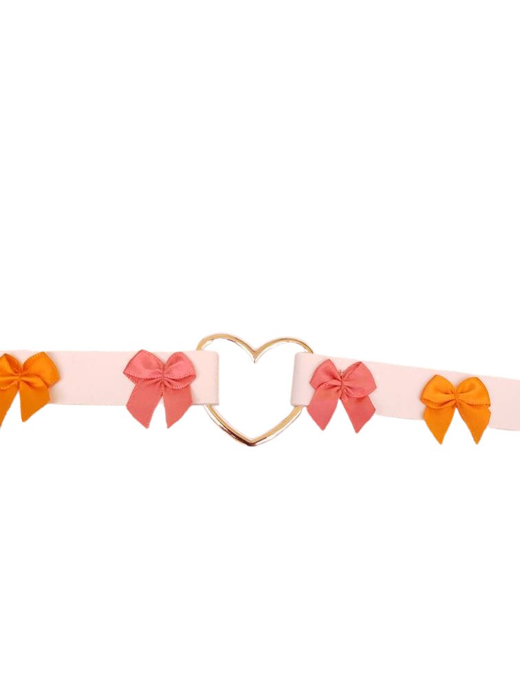 White Heart Choker, Adjustable Pet Play Heart Collar, Sexy Soft PU Leather DDLG Collar | Vixen's Hidden Desires