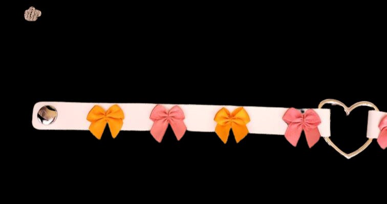 White Heart Choker, Adjustable Pet Play Heart Collar, Sexy Soft PU Leather DDLG Collar | Vixen's Hidden Desires