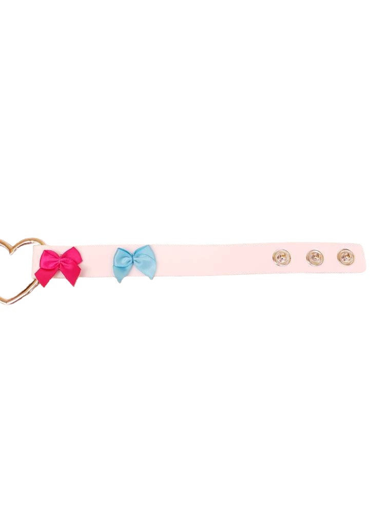 White Heart Choker, Adjustable Pet Play Heart Collar, Sexy Soft PU Leather DDLG Collar | Vixen's Hidden Desires