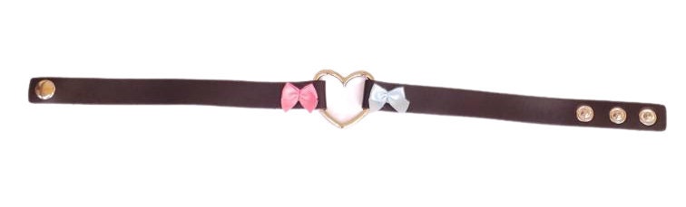 Black Heart Choker, Adjustable Pet Play Heart Collar, Sexy Soft PU Leather DDLG Collar | Vixen's Hidden Desires
