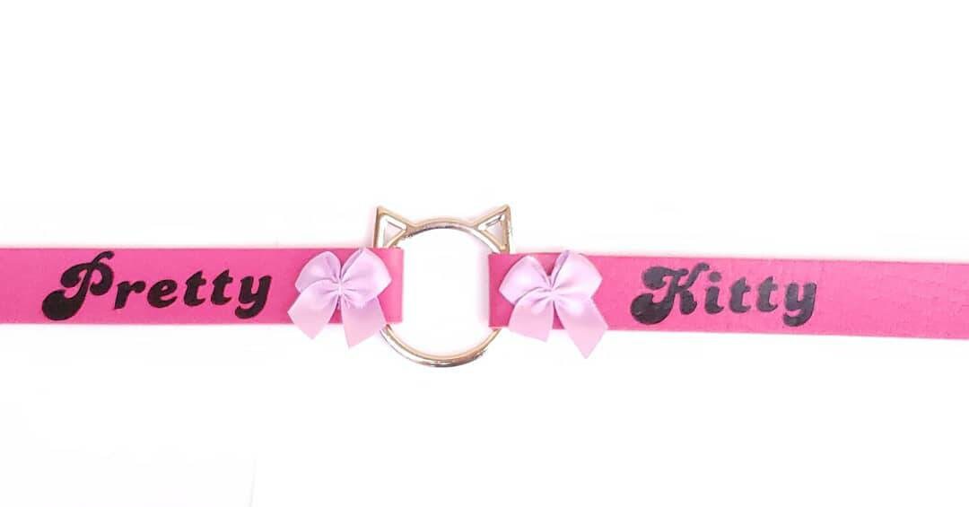 Pretty Kitty Cat Choker, Adjustable Faux Leather Cat Collar | Vixen's Hidden Desires