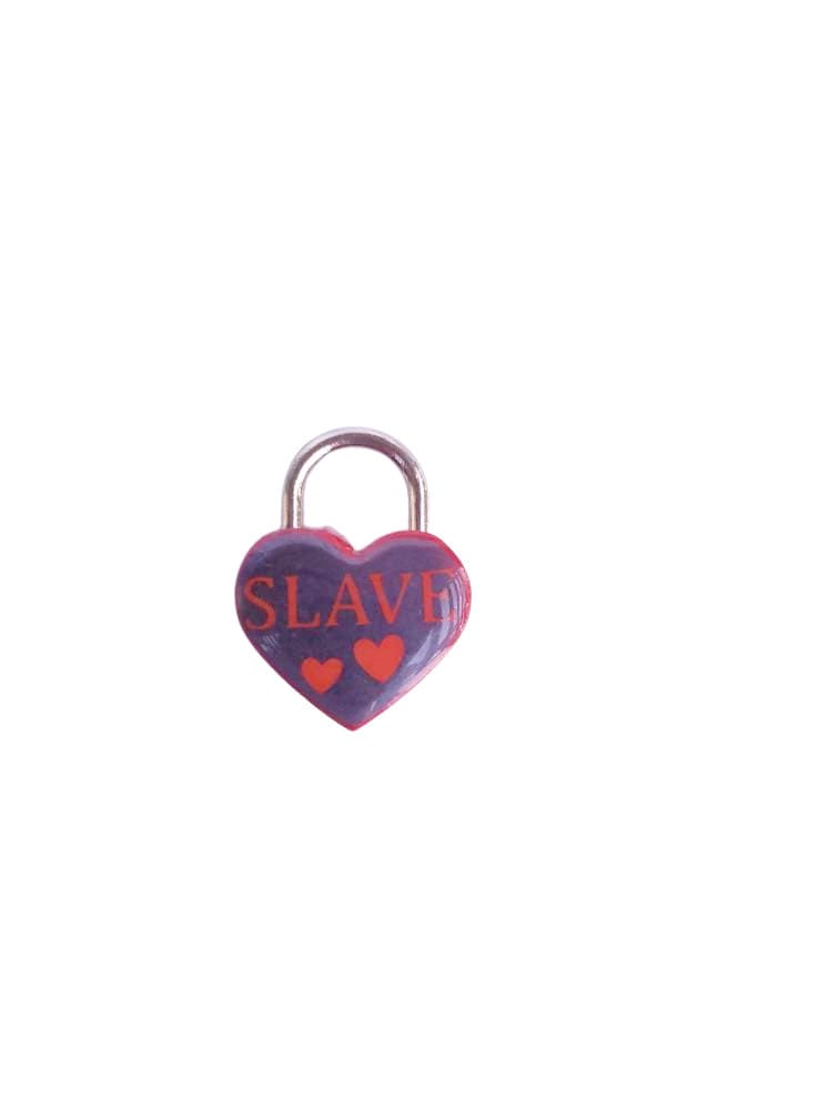 Slave Heart Pad Lock, Aluminum Heart Lock, Collar Closure Lock | Vixen's Hidden Desires