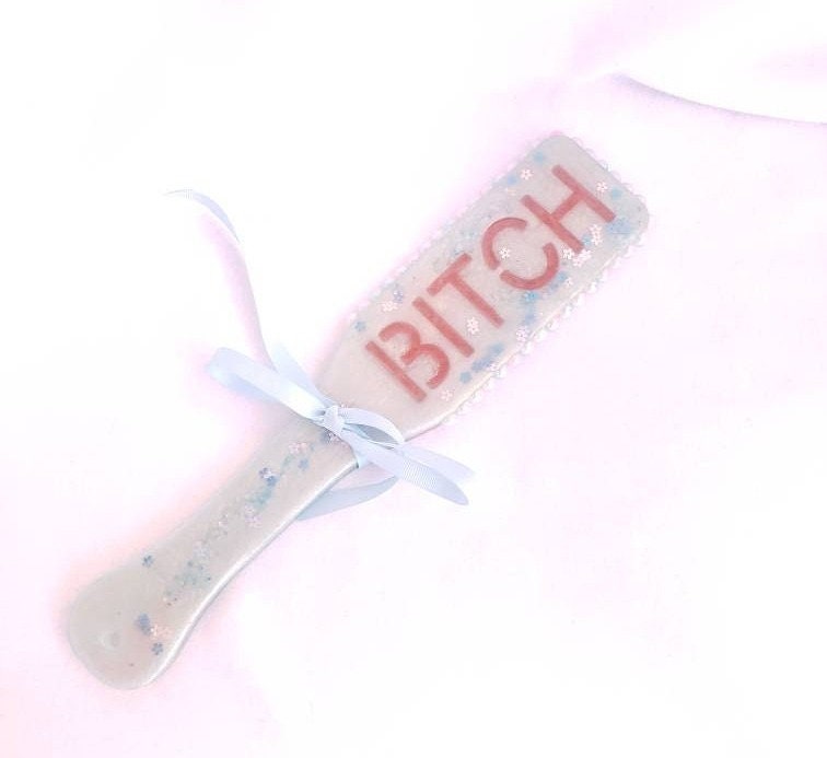 Pastel B*tch Resin Spanking Paddle, BDSM Epoxy Resin Paddle | Vixen's Hidden Desires