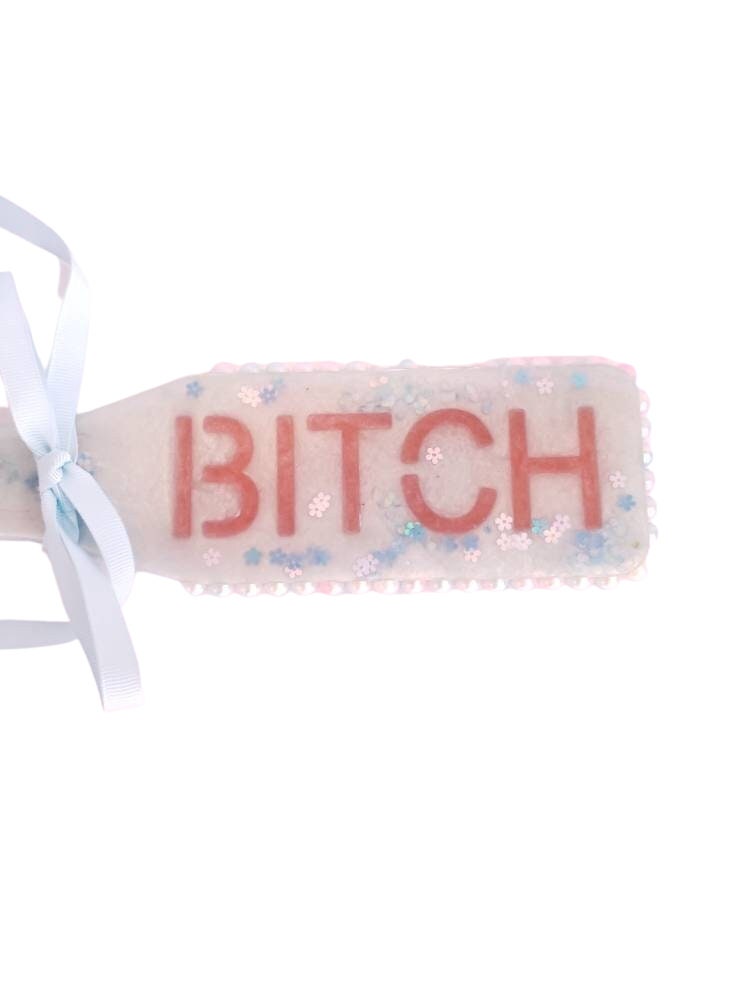 Pastel B*tch Resin Spanking Paddle, BDSM Epoxy Resin Paddle | Vixen's Hidden Desires