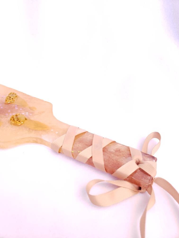 Kawaii Honey Bee Resin Spanking Paddle, BDSM Epoxy Resin Paddle | Vixen's Hidden Desires