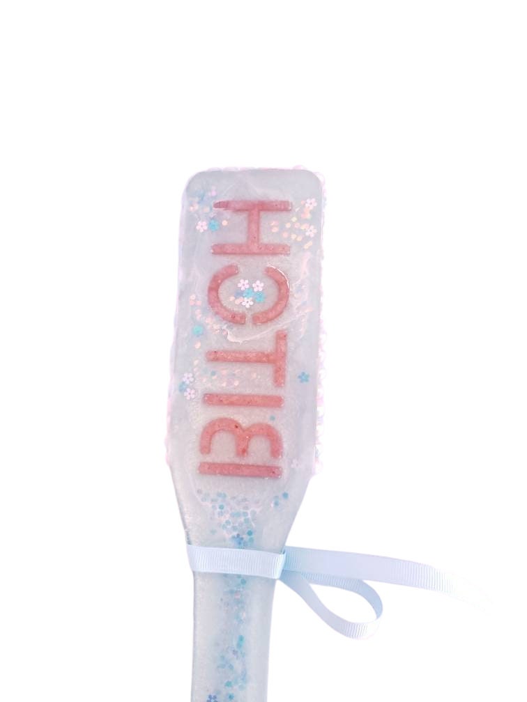 Pastel B*tch Resin Spanking Paddle, BDSM Epoxy Resin Paddle | Vixen's Hidden Desires