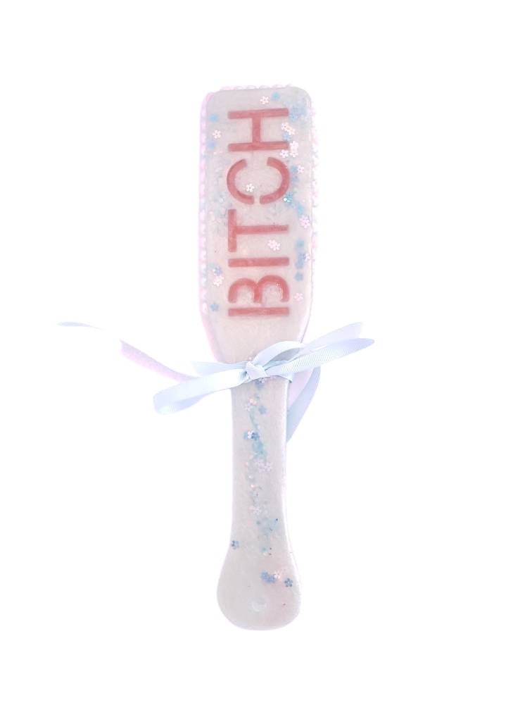 Pastel B*tch Resin Spanking Paddle, BDSM Epoxy Resin Paddle | Vixen's Hidden Desires