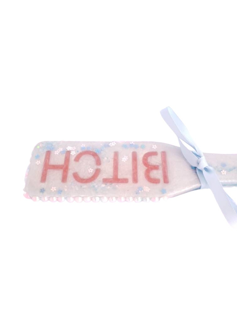 Pastel B*tch Resin Spanking Paddle, BDSM Epoxy Resin Paddle | Vixen's Hidden Desires