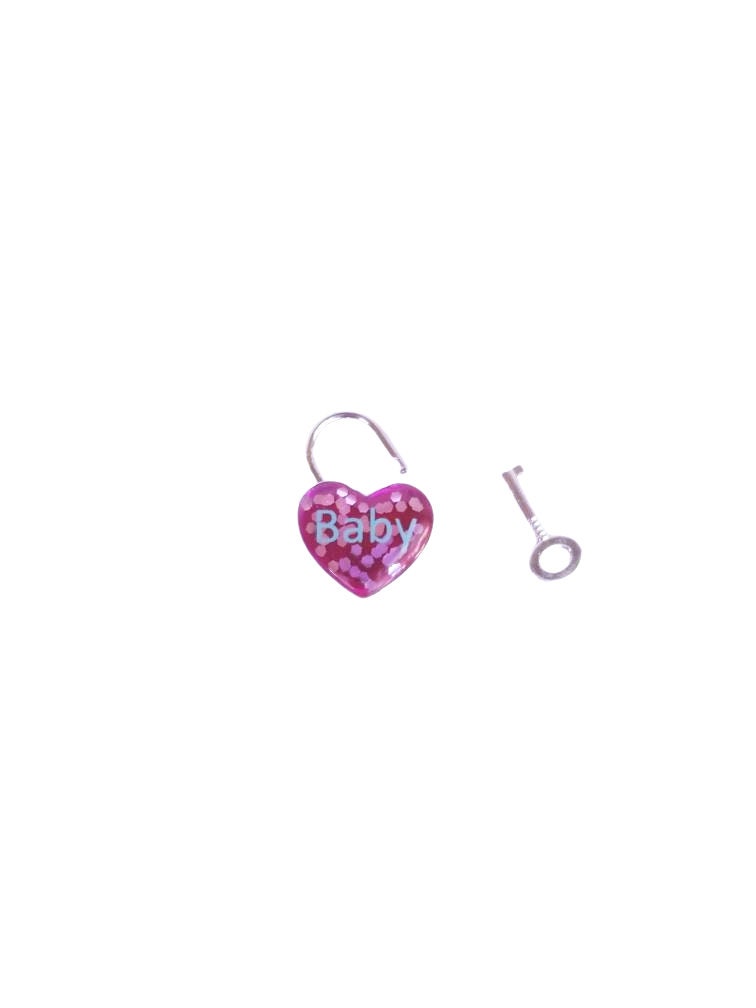 Baby Heart Pad Lock, Resin Aluminum Heart Lock, Collar Closure Lock