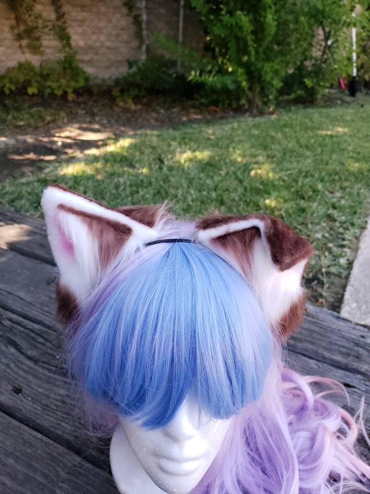 Puppy Ears, Brown Cosplay, Pet Play Bendable Ears, Faux Fur Animal Ears