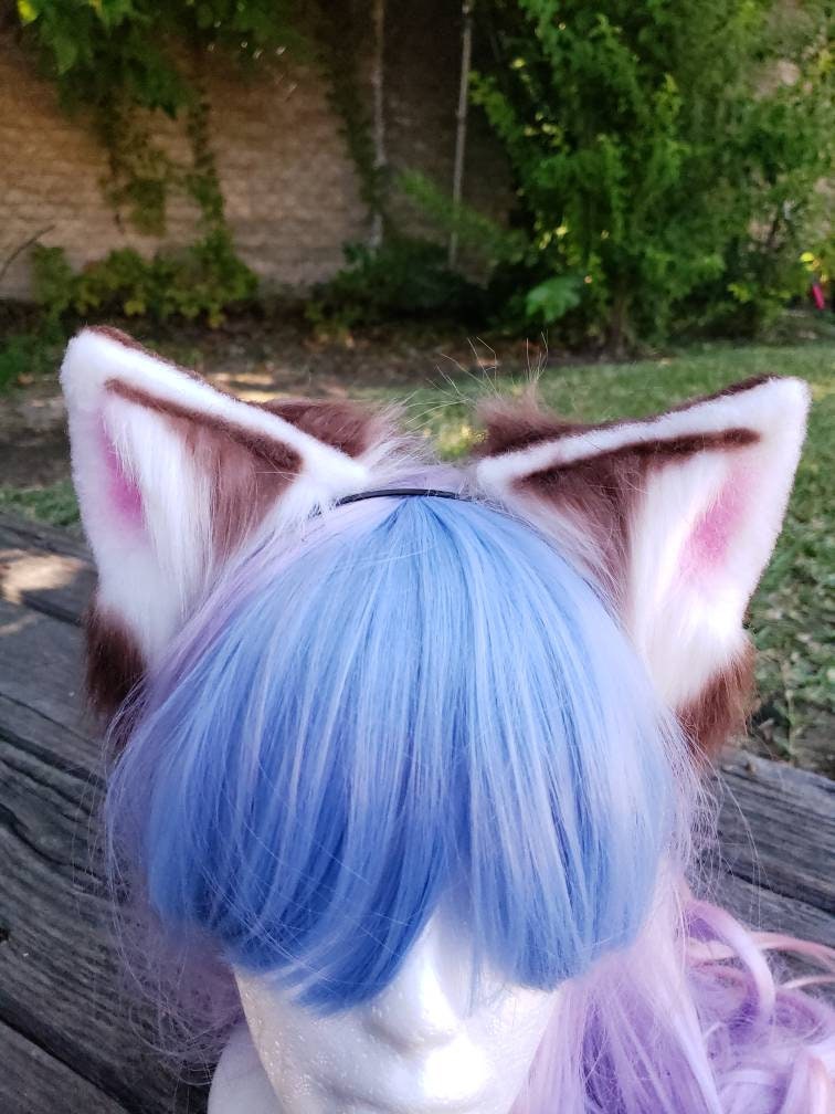 Puppy Ears, Brown Cosplay, Pet Play Bendable Ears, Faux Fur Animal Ears